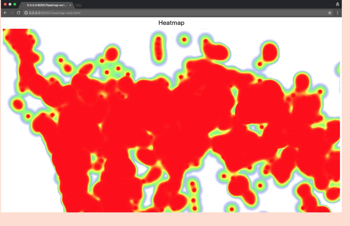 Eye-tracking heatmap for version A, spread across the page